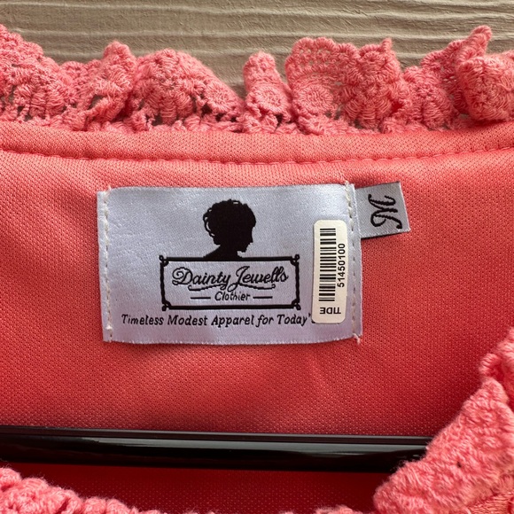 Dainty Jewels Women's Pink Blush Night In Paris Lace Dress Size M (B32) - Picture 4 of 9